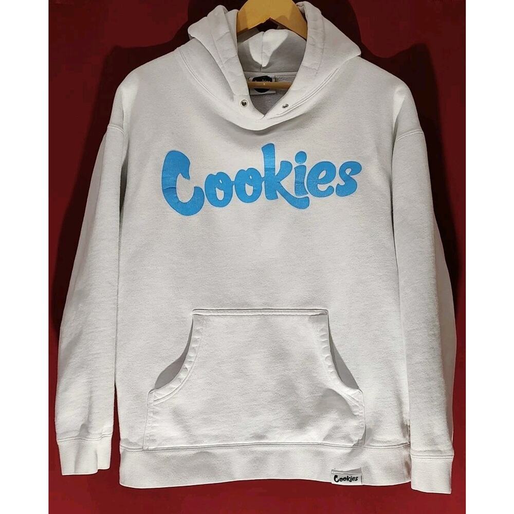 Authentic Cookies Brand Original White/Blue Hoodie Sweatshirt Cookie - Large